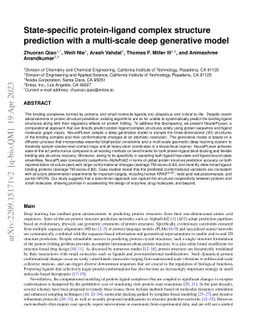 State-specific protein-ligand complex structure prediction with a
  multi-scale deep generative model