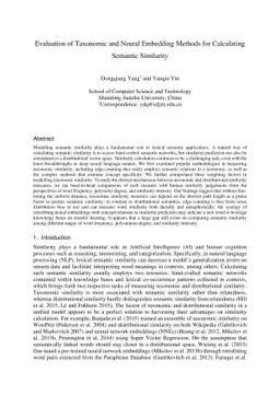 Evaluation of taxonomic and neural embedding methods for calculating
  semantic similarity