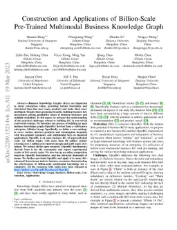 Construction and Applications of Billion-Scale Pre-Trained Multimodal
  Business Knowledge Graph