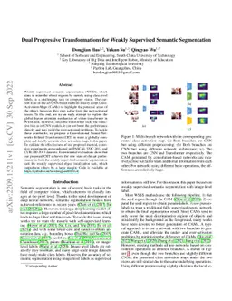 Dual Progressive Transformations for Weakly Supervised Semantic
  Segmentation