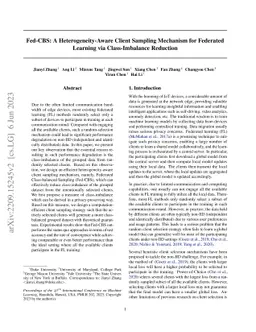 Fed-CBS: A Heterogeneity-Aware Client Sampling Mechanism for Federated
  Learning via Class-Imbalance Reduction