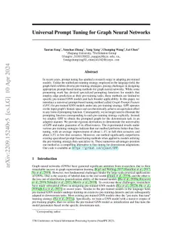Universal Prompt Tuning for Graph Neural Networks