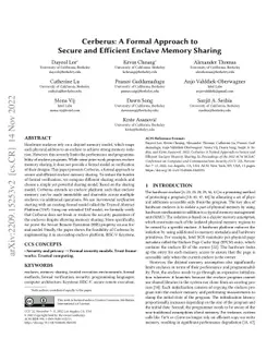 Cerberus: A Formal Approach to Secure and Efficient Enclave Memory
  Sharing
