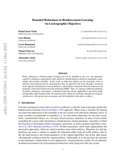 Bounded Robustness in Reinforcement Learning via Lexicographic
  Objectives