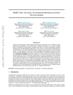 PART: Pre-trained Authorship Representation Transformer