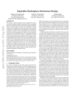 Equitable Marketplace Mechanism Design