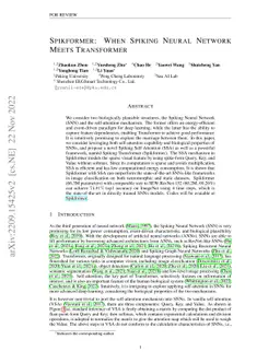 Spikformer: When Spiking Neural Network Meets Transformer
