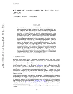 Statistical Inference for Fisher Market Equilibrium