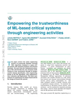 Empowering the trustworthiness of ML-based critical systems through
  engineering activities