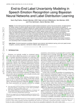 End-to-End Label Uncertainty Modeling in Speech Emotion Recognition
  using Bayesian Neural Networks and Label Distribution Learning