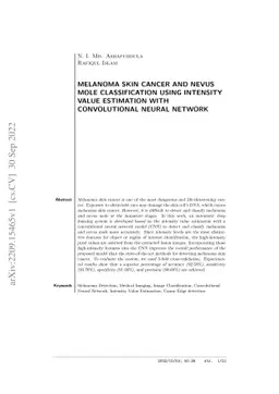 Melanoma Skin Cancer and Nevus Mole Classification using Intensity Value
  Estimation with Convolutional Neural Network