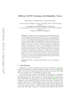 Efficient LSTM Training with Eligibility Traces