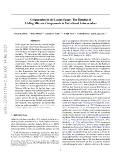 Cooperation in the Latent Space: The Benefits of Adding Mixture
  Components in Variational Autoencoders