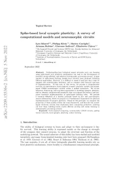 Spike-based local synaptic plasticity: A survey of computational models
  and neuromorphic circuits