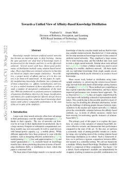 Towards a Unified View of Affinity-Based Knowledge Distillation