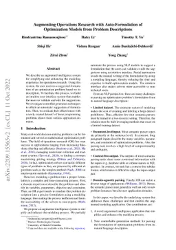 Augmenting Operations Research with Auto-Formulation of Optimization
  Models from Problem Descriptions