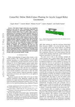 ContactNet: Online Multi-Contact Planning for Acyclic Legged Robot
  Locomotion