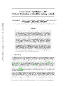 Where Should I Spend My FLOPS? Efficiency Evaluations of Visual
  Pre-training Methods