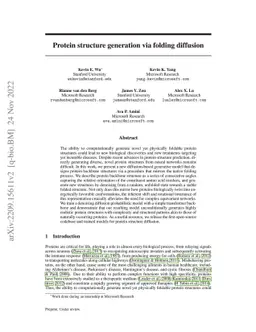 Protein structure generation via folding diffusion