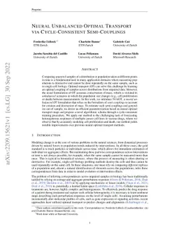 Neural Unbalanced Optimal Transport via Cycle-Consistent Semi-Couplings