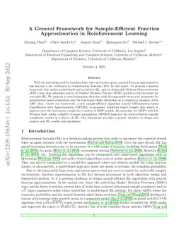 A General Framework for Sample-Efficient Function Approximation in
  Reinforcement Learning
