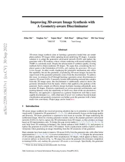 Improving 3D-aware Image Synthesis with A Geometry-aware Discriminator