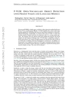 F-VLM: Open-Vocabulary Object Detection upon Frozen Vision and Language
  Models