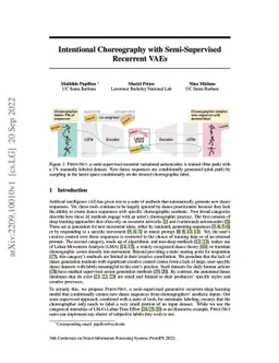 Intentional Choreography with Semi-Supervised Recurrent VAEs