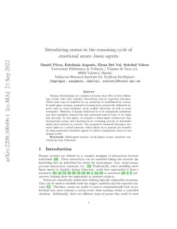Introducing emotions in the reasoning cycle ofnormative aware agents