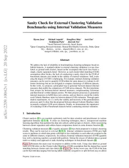 Sanity Check for External Clustering Validation Benchmarks using
  Internal Validation Measures
