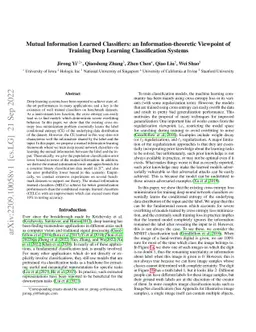 Mutual Information Learned Classifiers: an Information-theoretic
  Viewpoint of Training Deep Learning Classification Systems