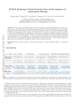 ECSAS: Exploring Critical Scenarios from Action Sequence in Autonomous
  Driving