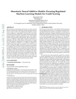 Monotonic Neural Additive Models: Pursuing Regulated Machine Learning
  Models for Credit Scoring