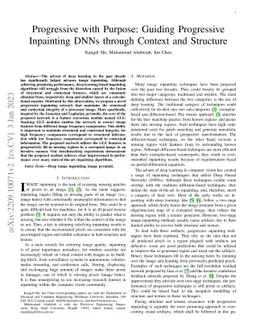 Progressive with Purpose: Guiding Progressive Inpainting DNNs through
  Context and Structure