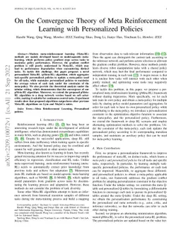 On the Convergence Theory of Meta Reinforcement Learning with
  Personalized Policies