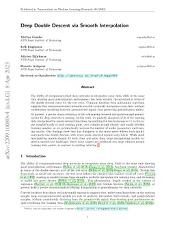 Deep Double Descent via Smooth Interpolation