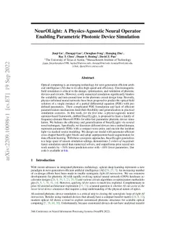 NeurOLight: A Physics-Agnostic Neural Operator Enabling Parametric
  Photonic Device Simulation