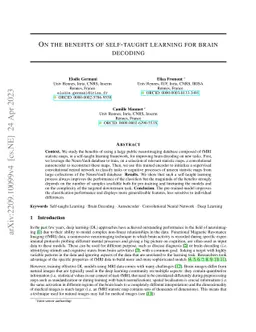 On the benefits of self-taught learning for brain decoding