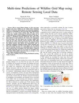 Multi-time Predictions of Wildfire Grid Map using Remote Sensing Local
  Data