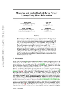 Measuring and Controlling Split Layer Privacy Leakage Using Fisher
  Information