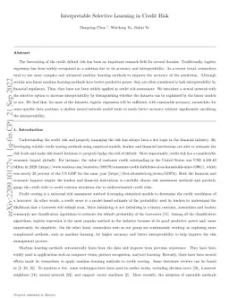 Interpretable Selective Learning in Credit Risk