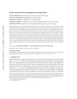 Recipe Generation from Unsegmented Cooking Videos