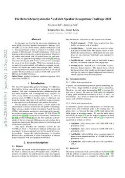 The ReturnZero System for VoxCeleb Speaker Recognition Challenge 2022