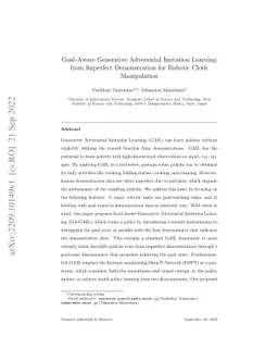 Goal-Aware Generative Adversarial Imitation Learning from Imperfect
  Demonstration for Robotic Cloth Manipulation
