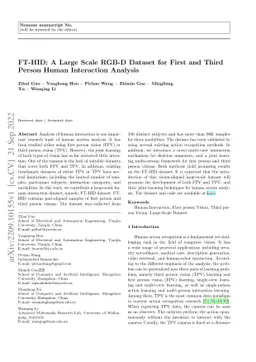 FT-HID: A Large Scale RGB-D Dataset for First and Third Person Human
  Interaction Analysis