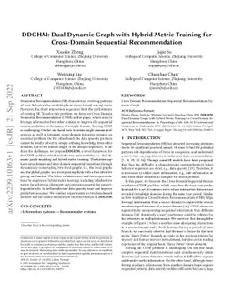 DDGHM: Dual Dynamic Graph with Hybrid Metric Training for Cross-Domain
  Sequential Recommendation