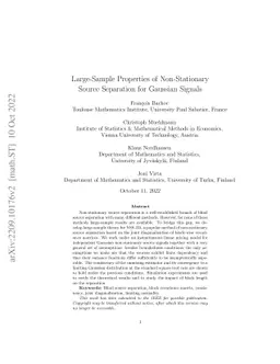 Large-Sample Properties of Non-Stationary Source Separation for Gaussian
  Signals