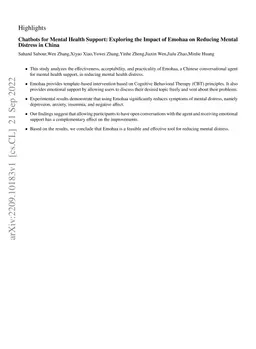 Chatbots for Mental Health Support: Exploring the Impact of Emohaa on
  Reducing Mental Distress in China