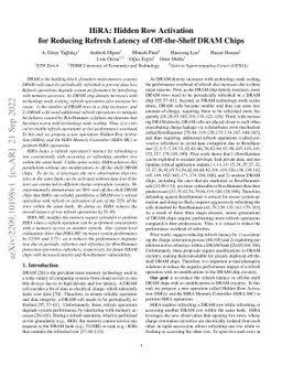 HiRA: Hidden Row Activation for Reducing Refresh Latency of
  Off-the-Shelf DRAM Chips