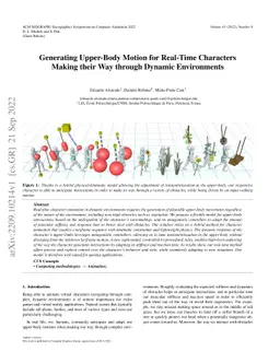 Generating Upper-Body Motion for Real-Time Characters Making their Way
  through Dynamic Environments